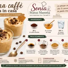 Crema caffè fatta in casa, fresca e cremosa in 5 minuti. Ricetta veloce con caffè solubile, miele e acqua ghiacciata. Perfetta per una pausa golosa.
