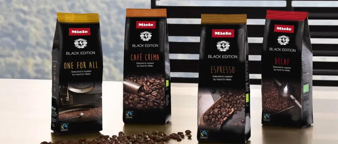 Quattro confezioni di caffè Miele Black Edition: